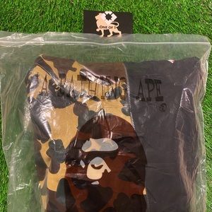 Velvet bape head Camo split hoodie